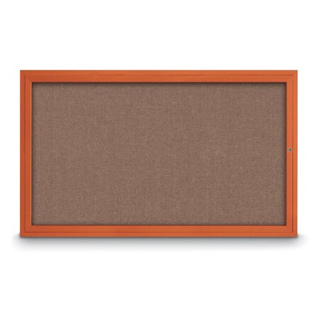 United Visual Products Hinge-less Radius Corkboard, 18"x24", Satin Alum Frame/Apricot UVEB1824R-SATIN-APRICOT